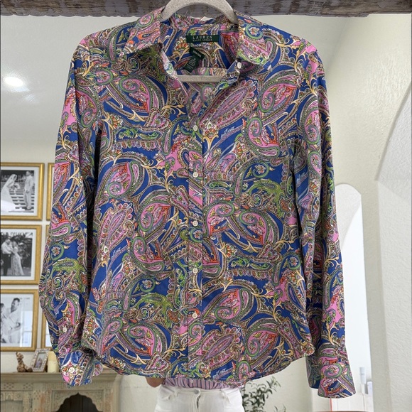 Ralph Lauren Tops - Ralph Lauren Colorful Paisley Button Down Non-Iron Shirt